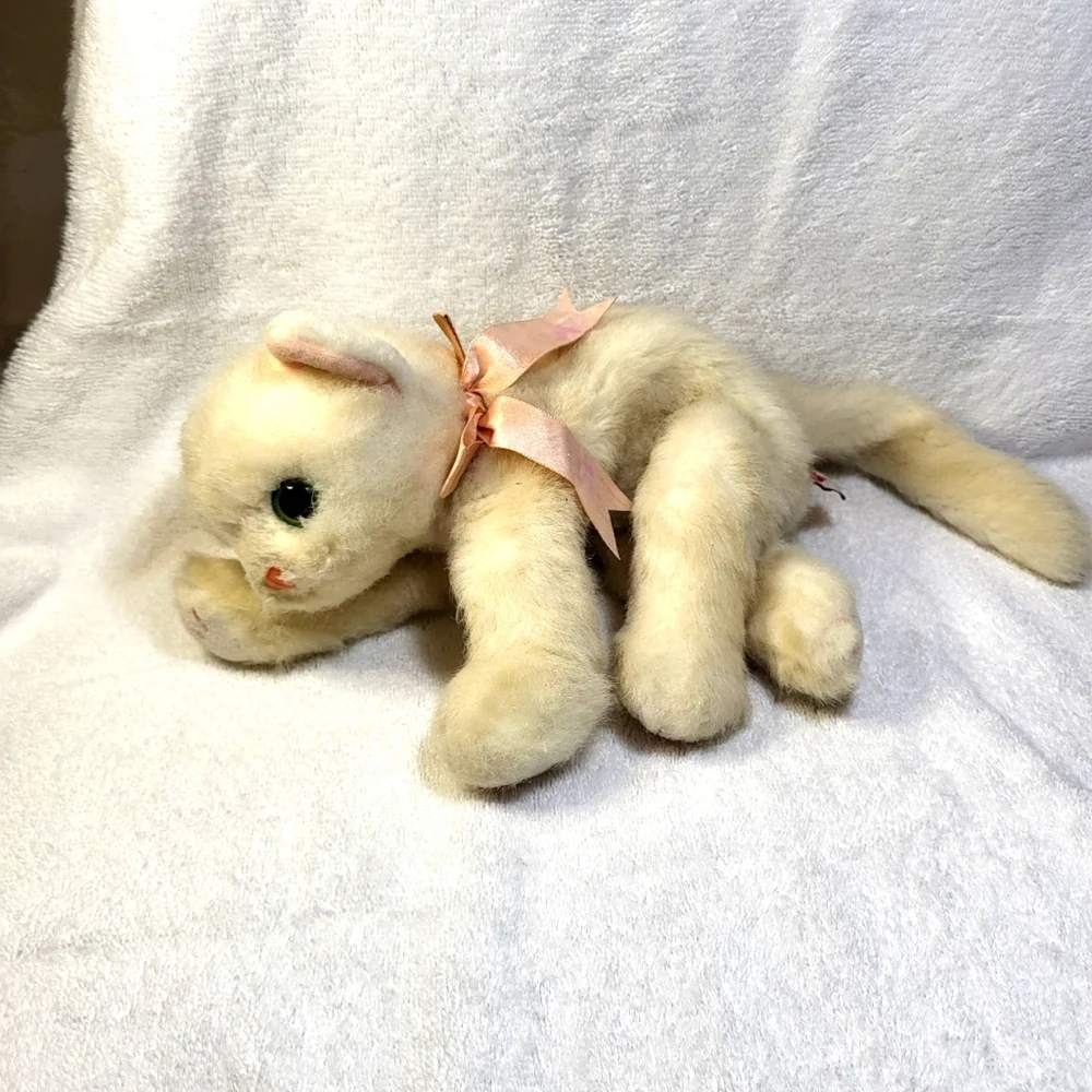 ty VINTAGE White Crystal Cat Stuffie